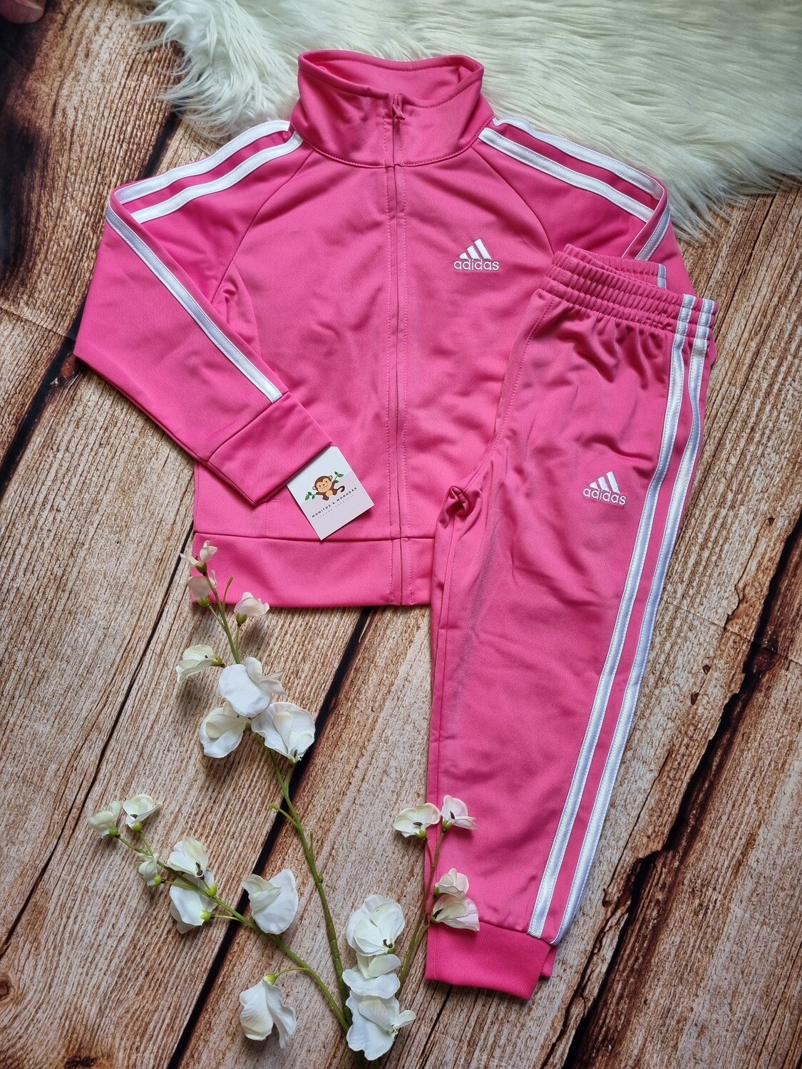 Set 2 piezas, chaqueta y calentador rosa, 2T, 3T y 6T