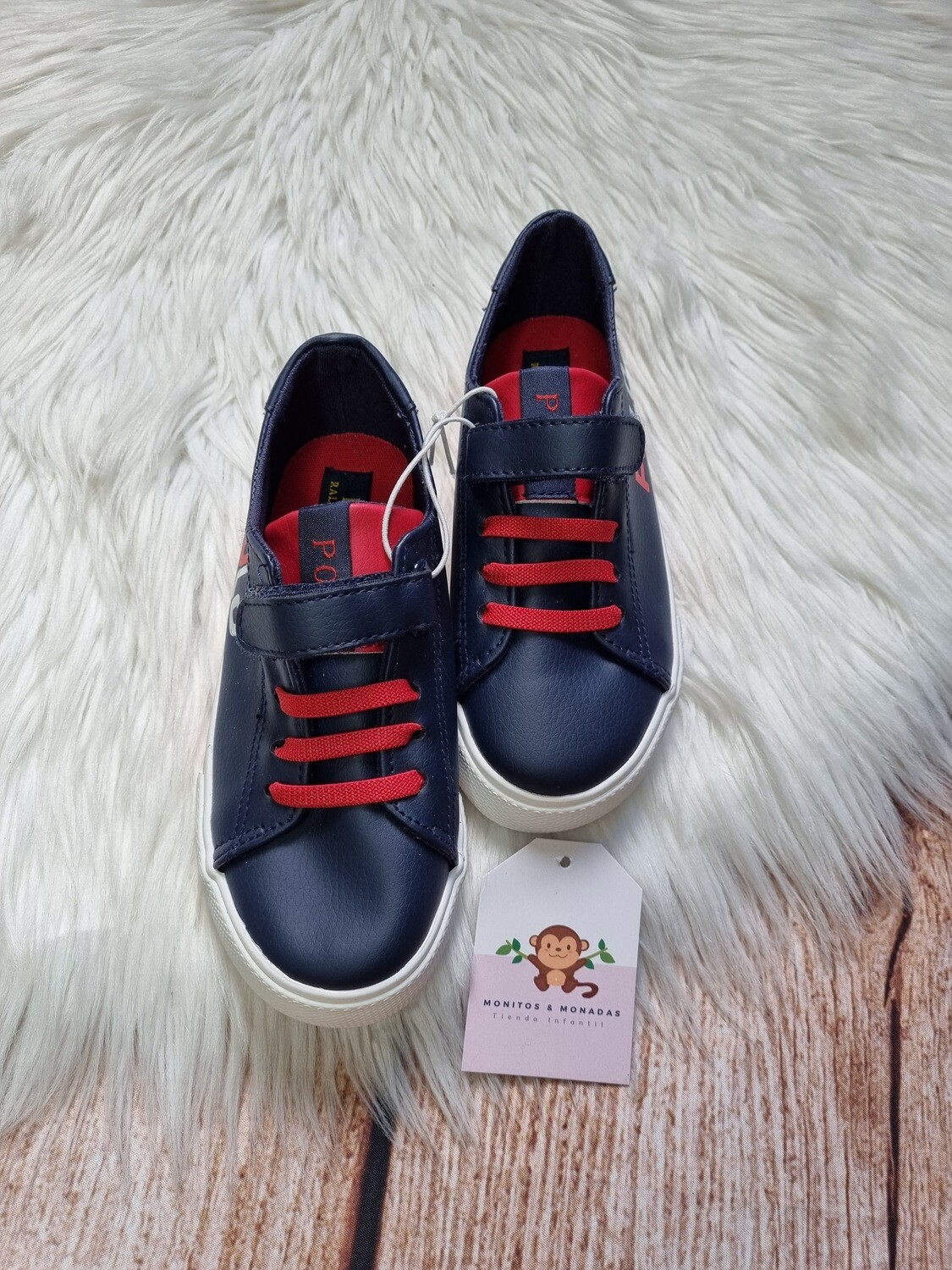 Zapatos color azul y rojo, deportivo - casual, Polo Ralph Lauren, talla 10us