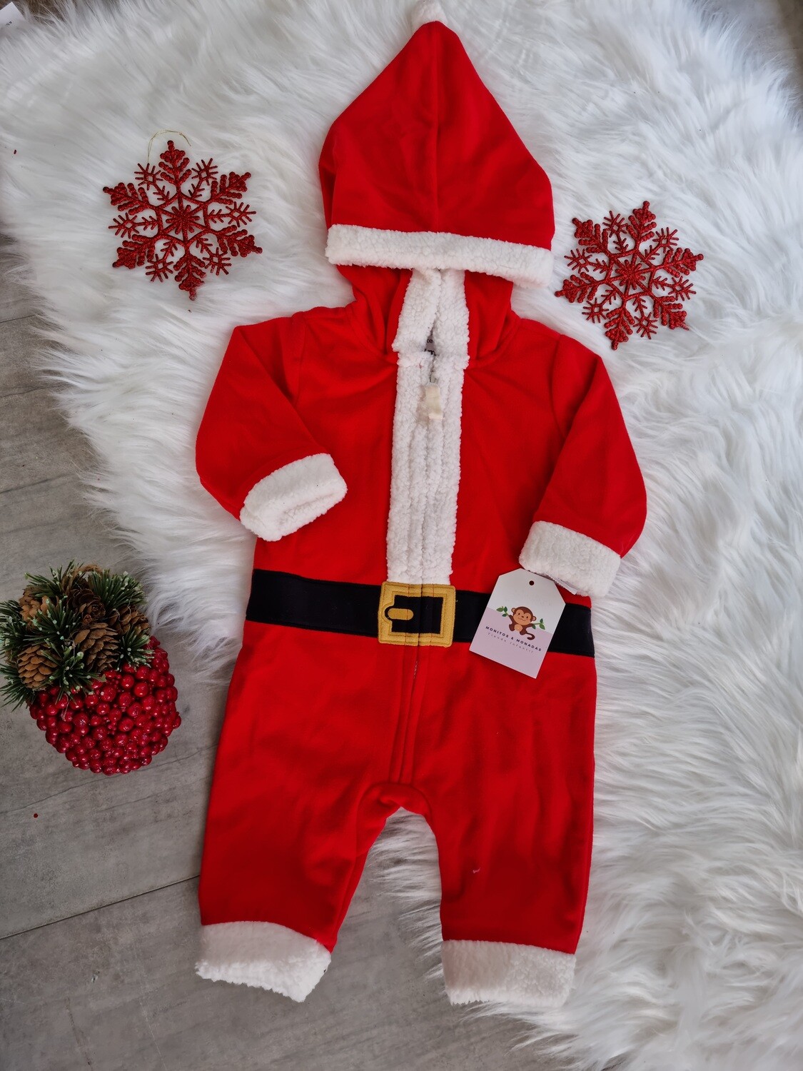 Monito Santa Claus con capucha, 3 meses