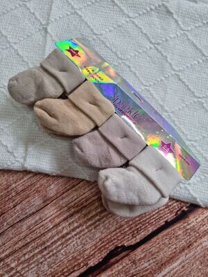 Set 8 pares de medias, tonos café, 0 a 6 meses