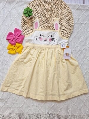 Vestido conejita amarillo, 6-9 meses