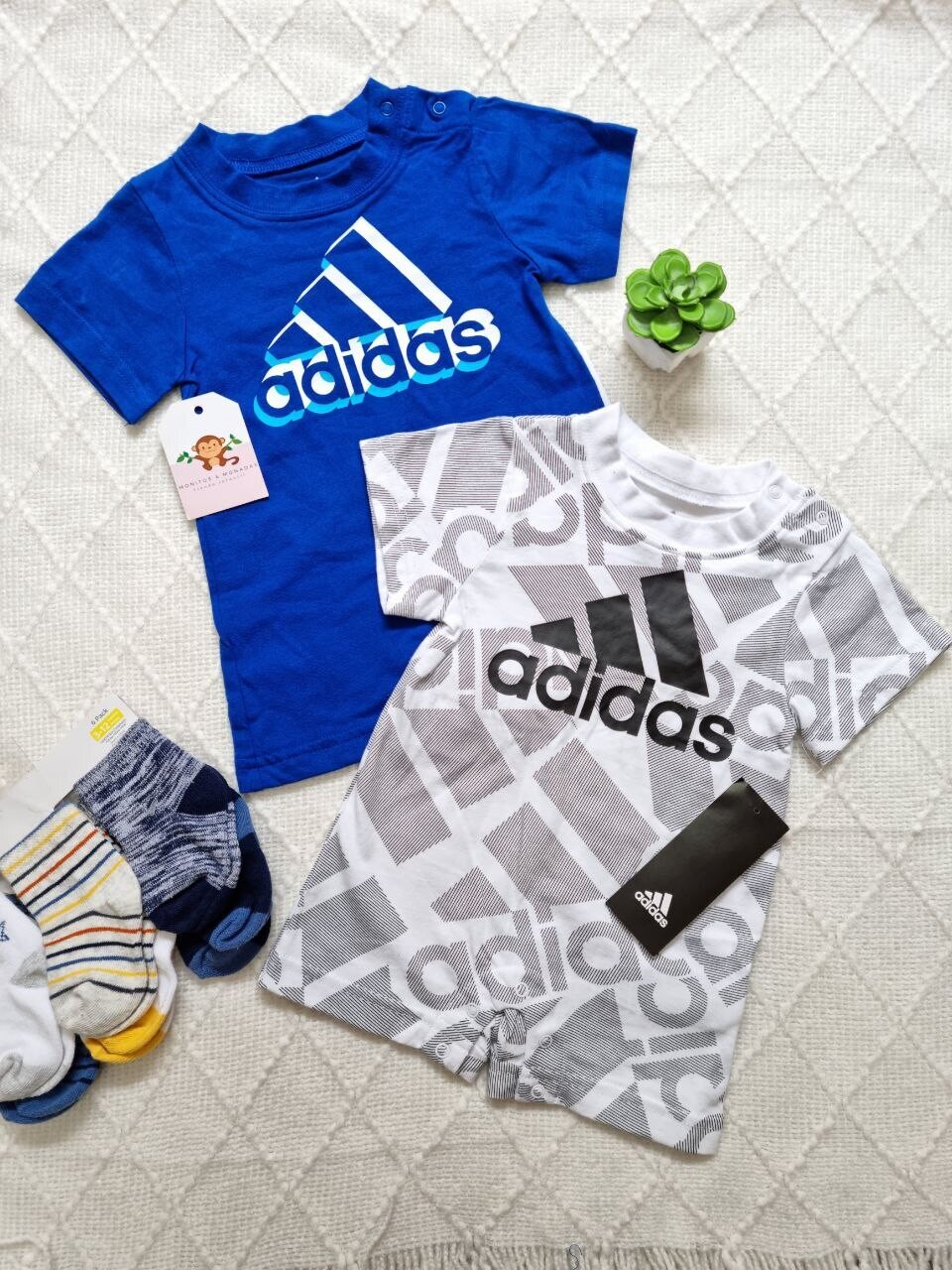 Pack 2 rompers, Adidas, 3 meses