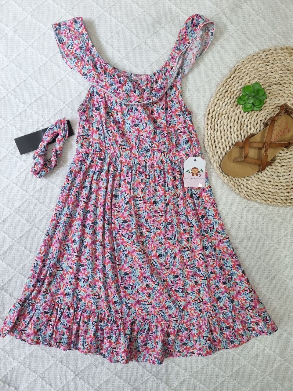 Vestido de hombros floreado, Picapino, 6 años