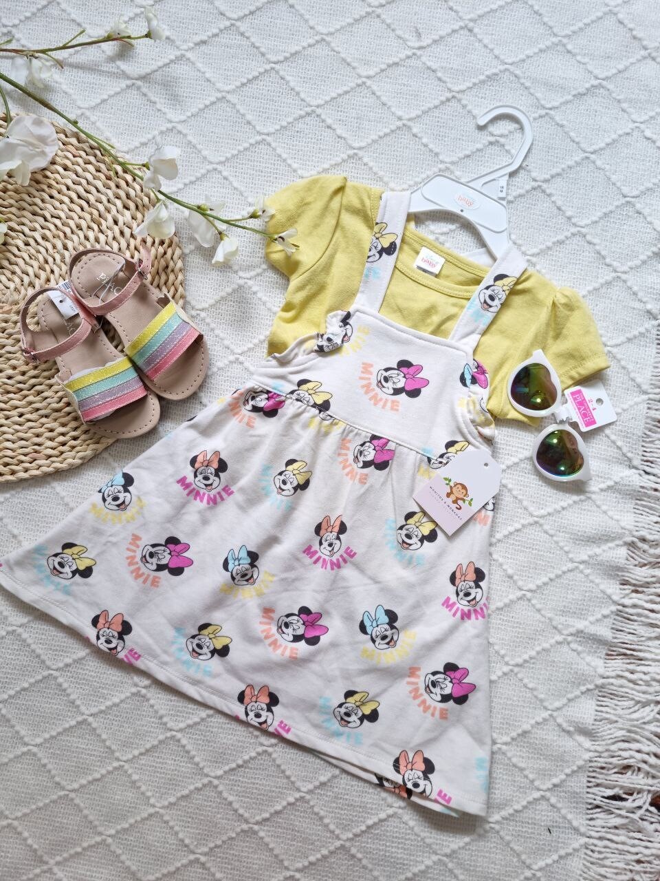 Vestido de tirantes + camiseta Minnie Mouse, 18 meses