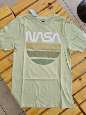 Camiseta verde pastel, estampado NASA, 18/20 años