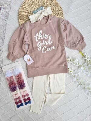 Set 3 piezas pl baby, this girl can, 24 meses.