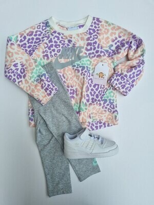 Set 2 piezas NIKE, buso y leggins gris,  2t