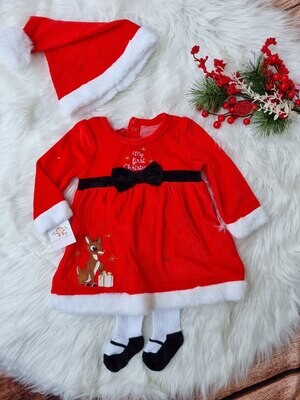 Set navideño Mama noela + medias+ gorritos, 3 meses