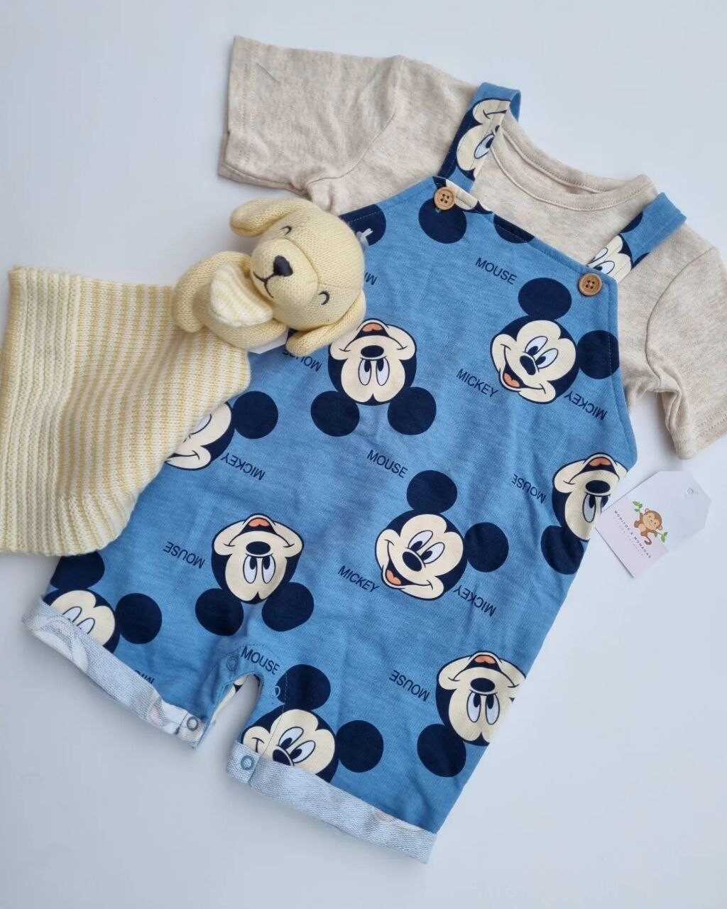 Overall azul Mickey Mouse + camiseta, 18m