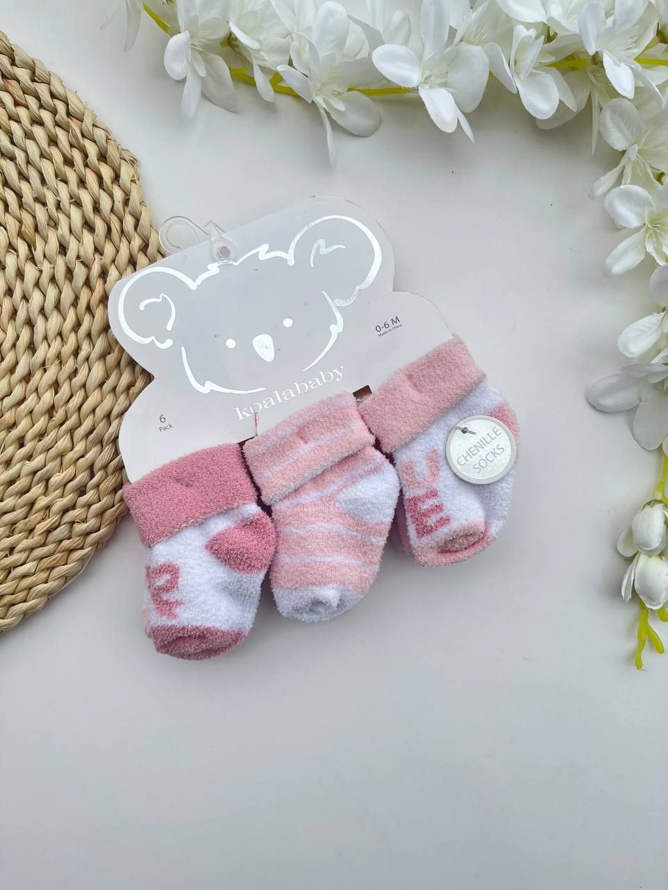 Set de 6 pares de medias, 0 a 6 meses