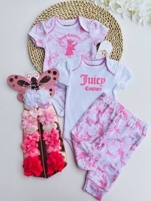 Set Juice Couture, 2 bodysuits + pantalón 18m