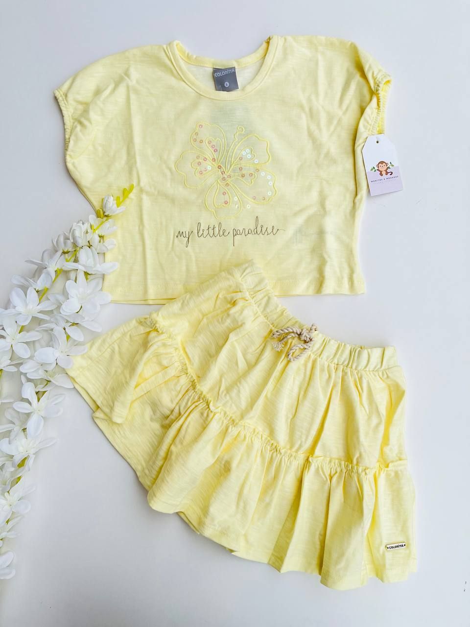 Set 2 piezas Coloritta, blusa + falda short, 6 años
