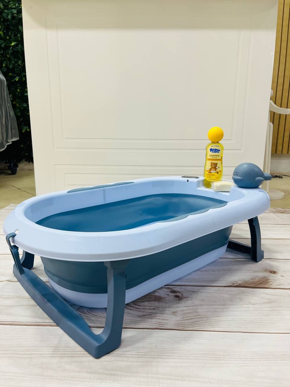 Bañera Retráctil Aries con termómetro, azul