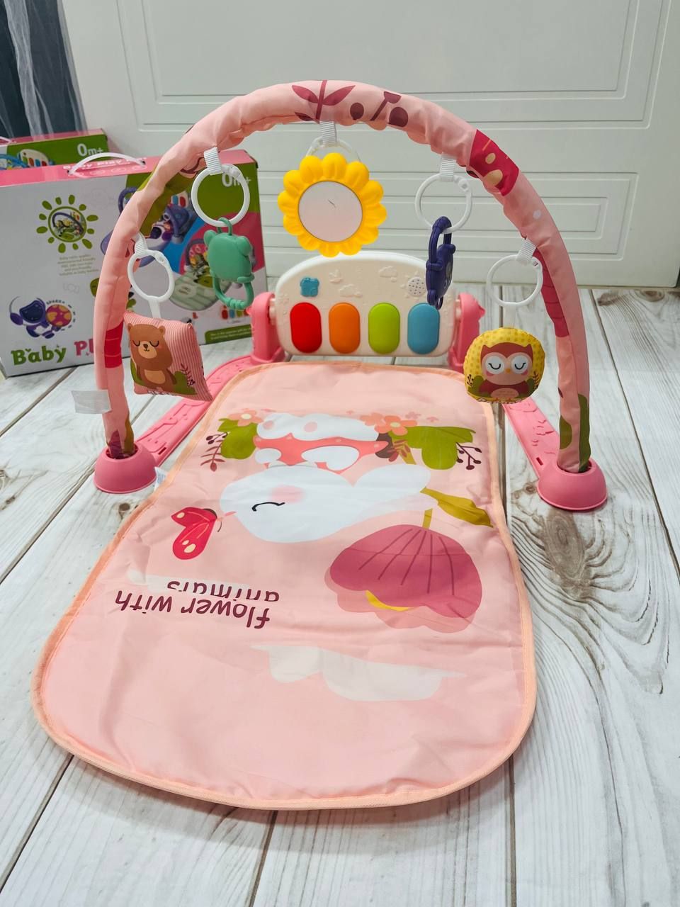 Baby Gym piano | conejito (rosa) y ballena (celeste)