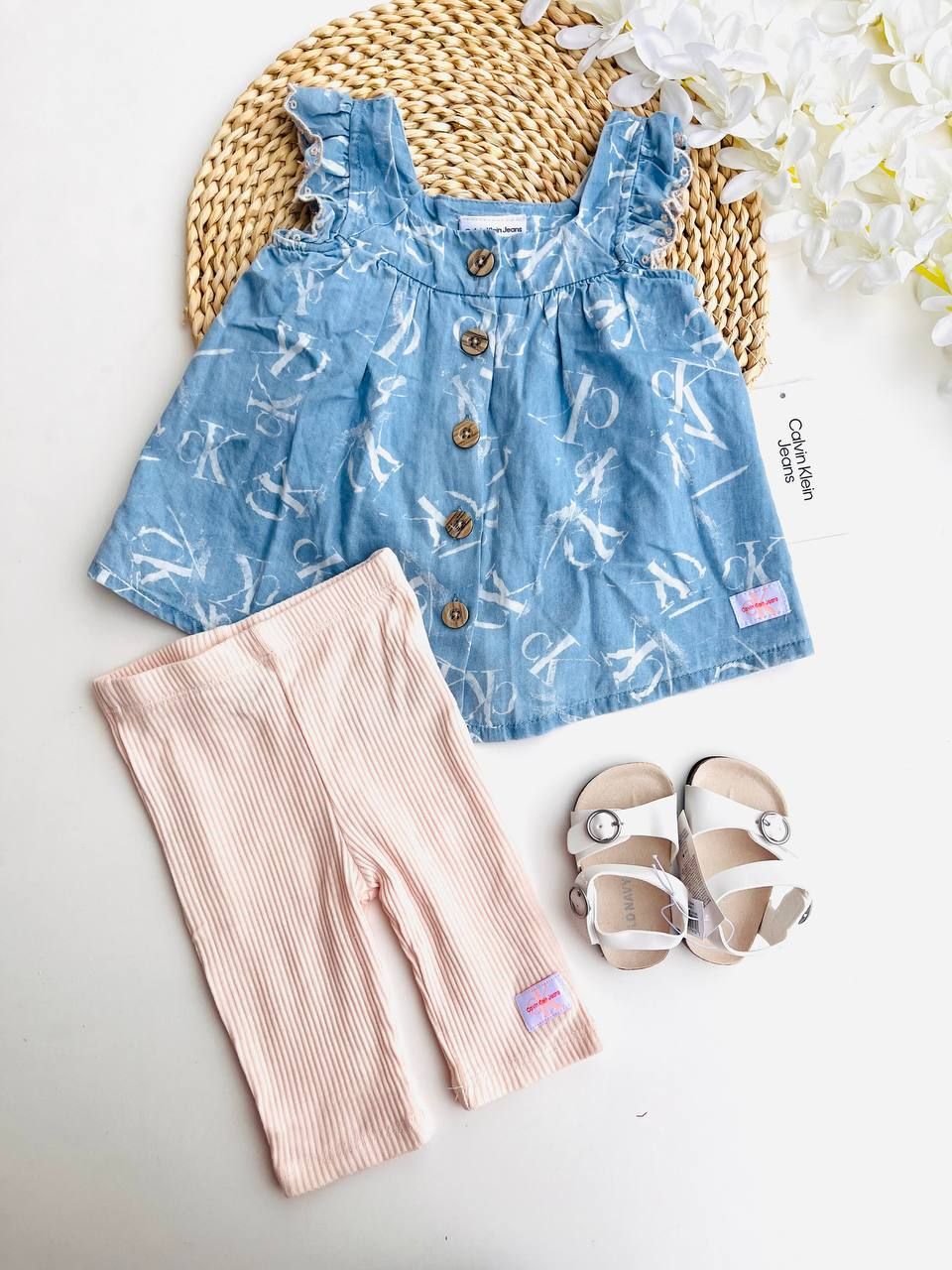 Set Calvin Klein, blusa + leggins, 12m