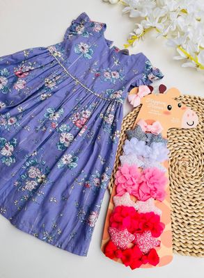 Vestido Oshkosh, lila con flores, 24m