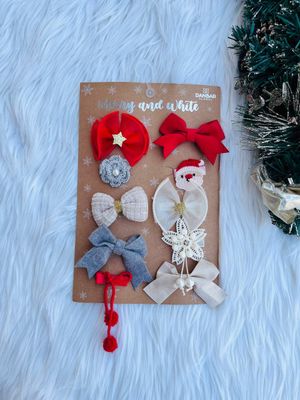 Set 10 vinchas navideñas, merry and white