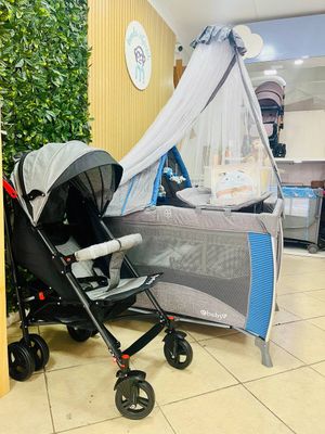 COMBO, Coche bastón Soni + Cuna corral Noa + Almohada memory foam