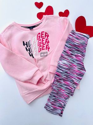 Set 2 piezas Tommy H., buso rosado + leggins, 5 años