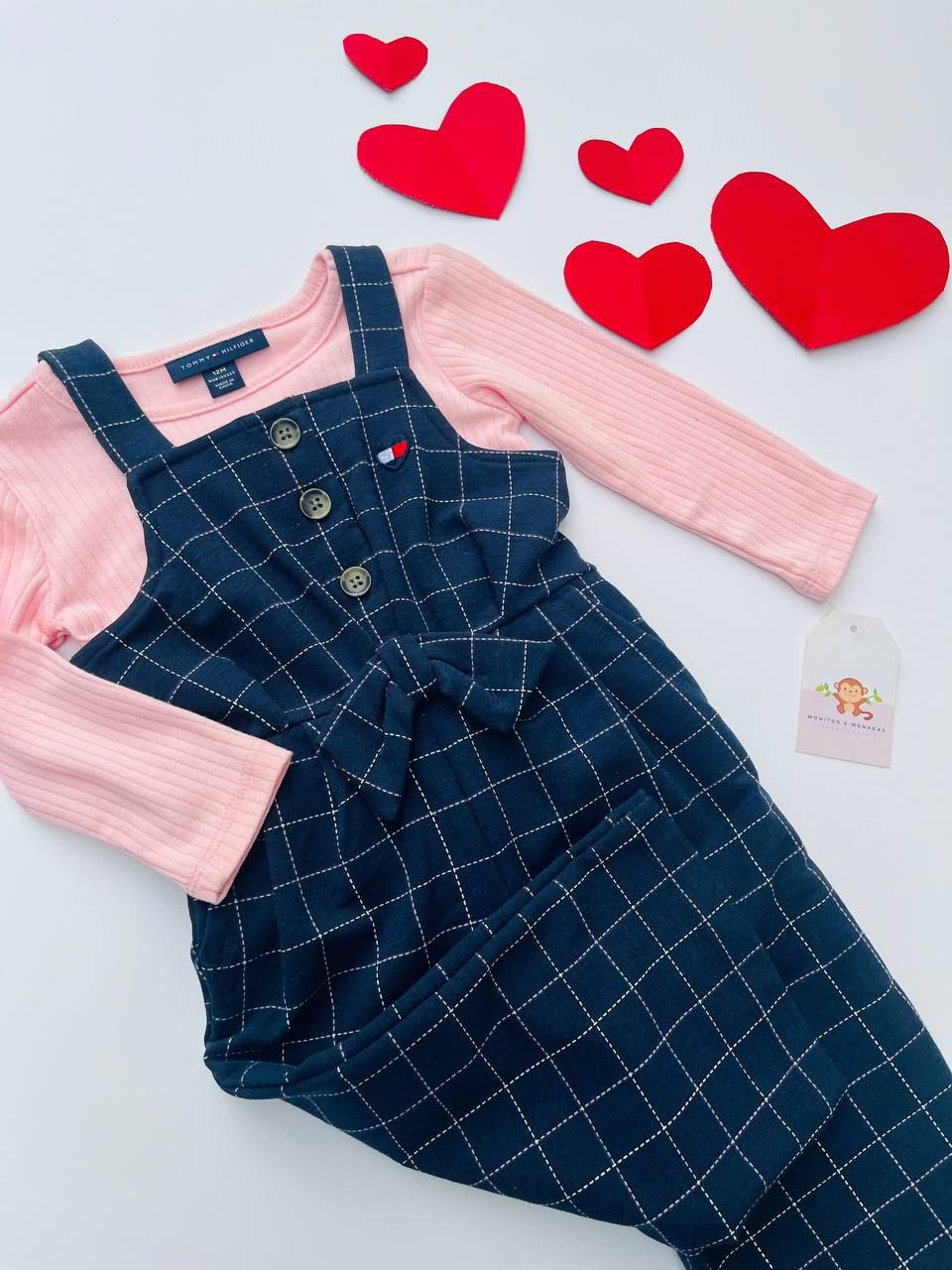 Enterizo Tommy H. + busito rosa, 12m