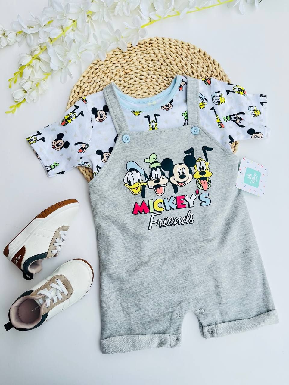 Set Overall + camiseta Mickey, 18m y 24m