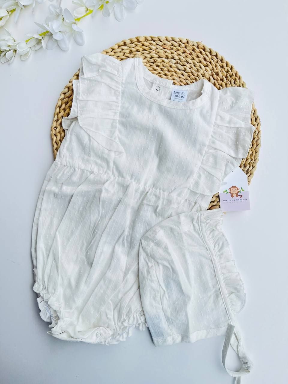 Romper + gorrito, 12 a 18m y 18 a 24m