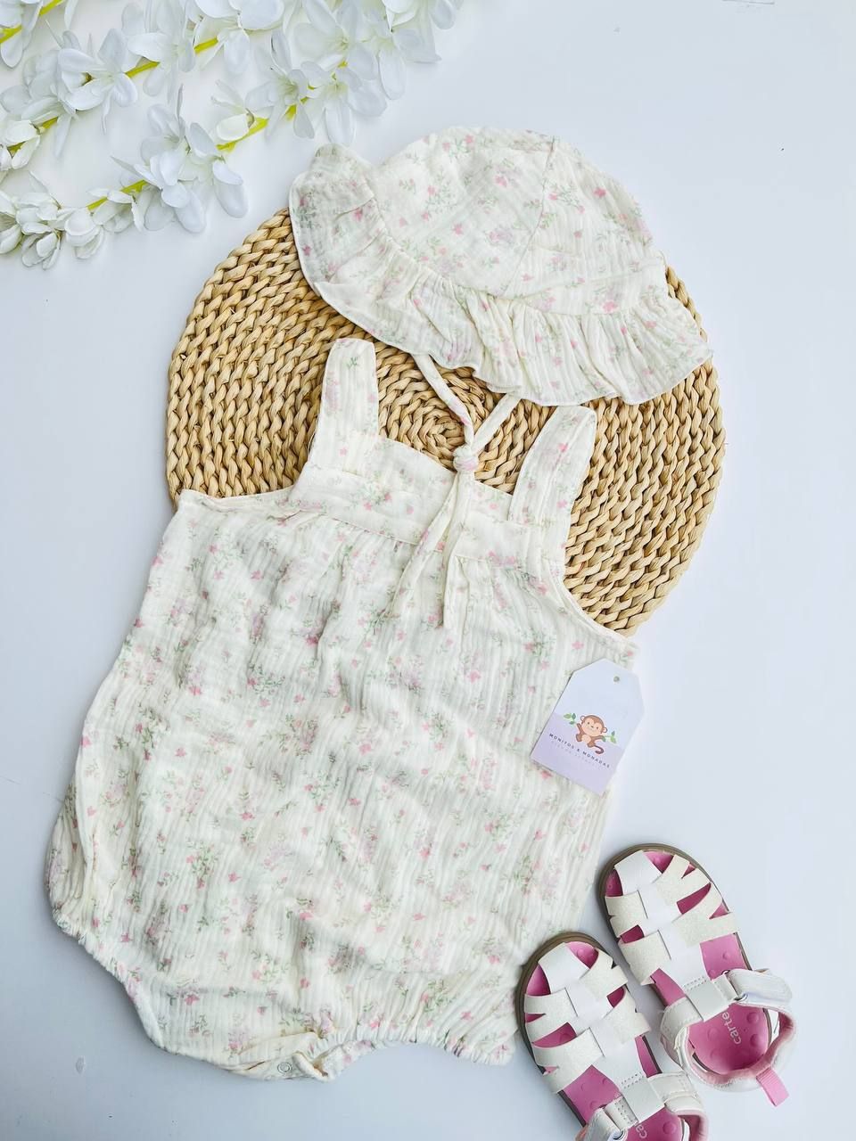 Romper + gorrito, 12 a 18m y 18 a 24m