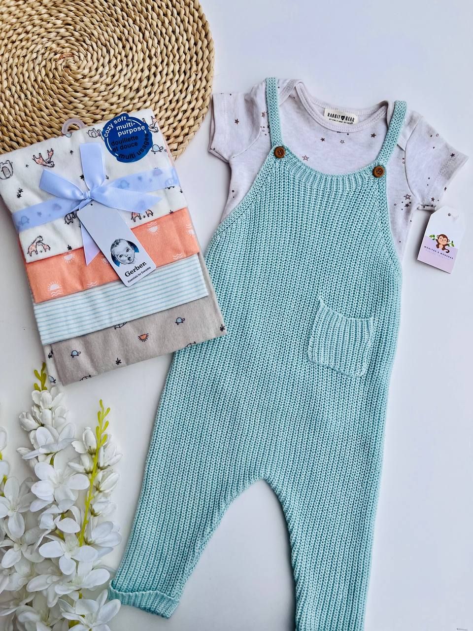 Set, Rabbit Bear enterizo y camiseta,  6 a 9 meses.