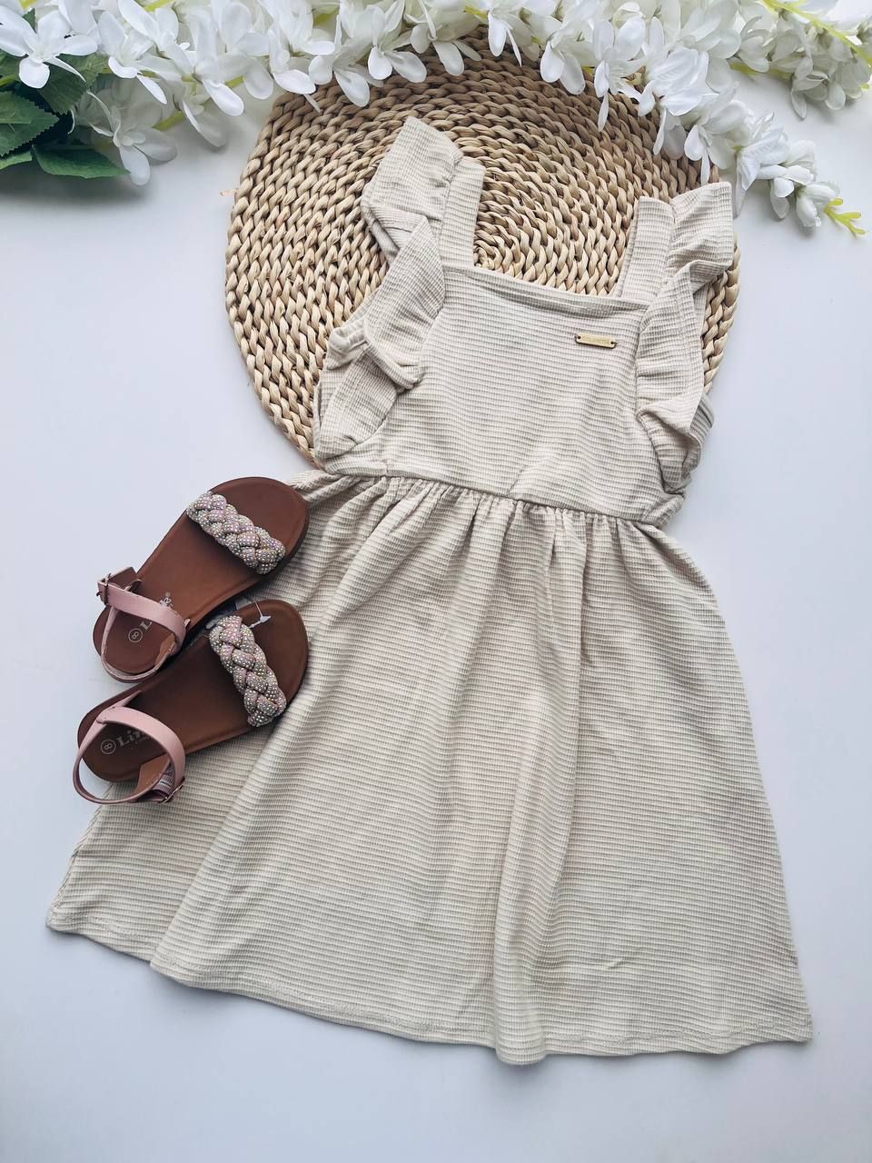 Vestido Coloritta, beige, 4t y 8t