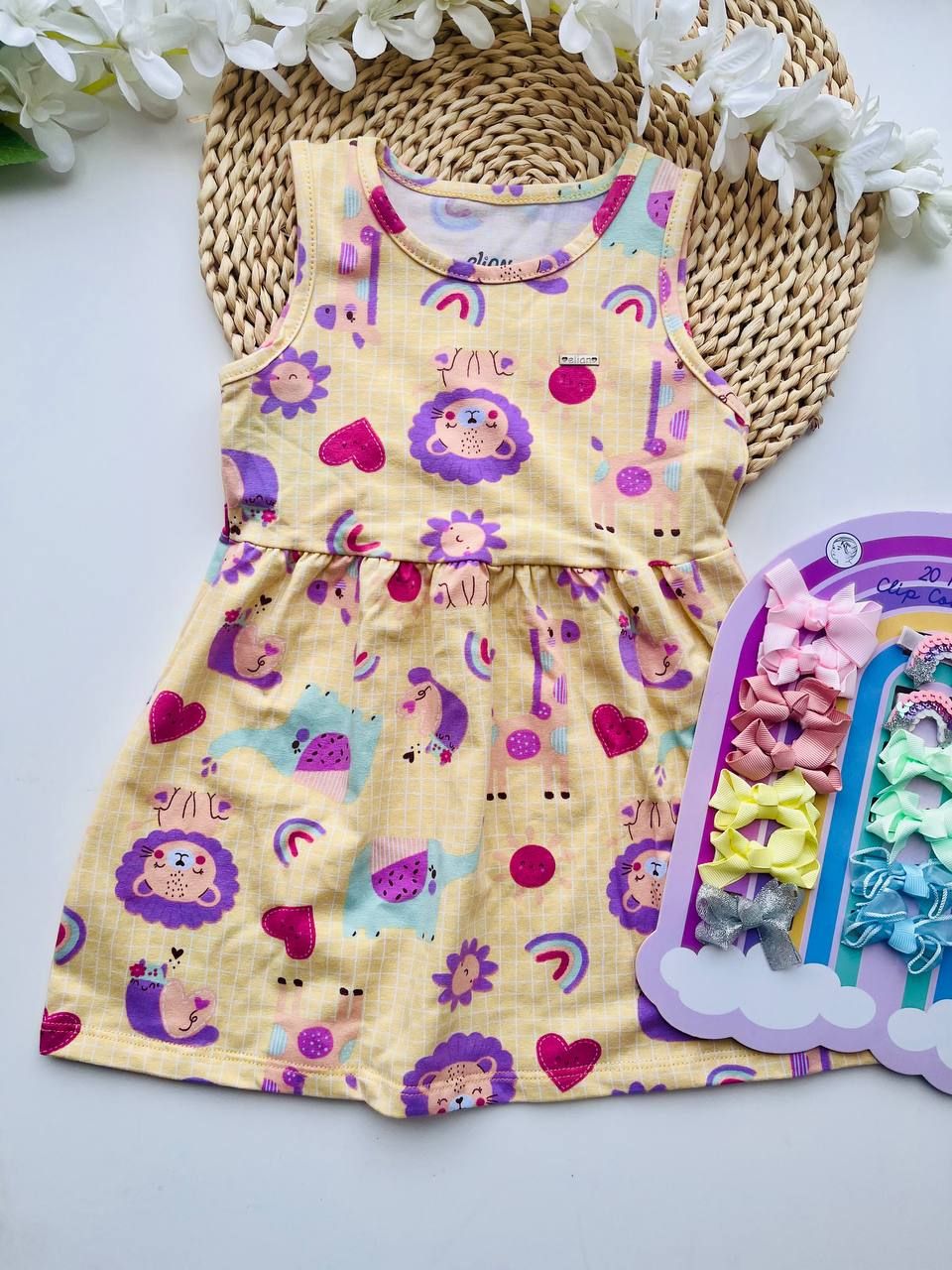 Vestido Elian, amarillo leoncitos, 2t y 3t