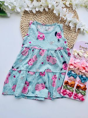 Vestido Elian, celeste gatitos, 12m y 3t