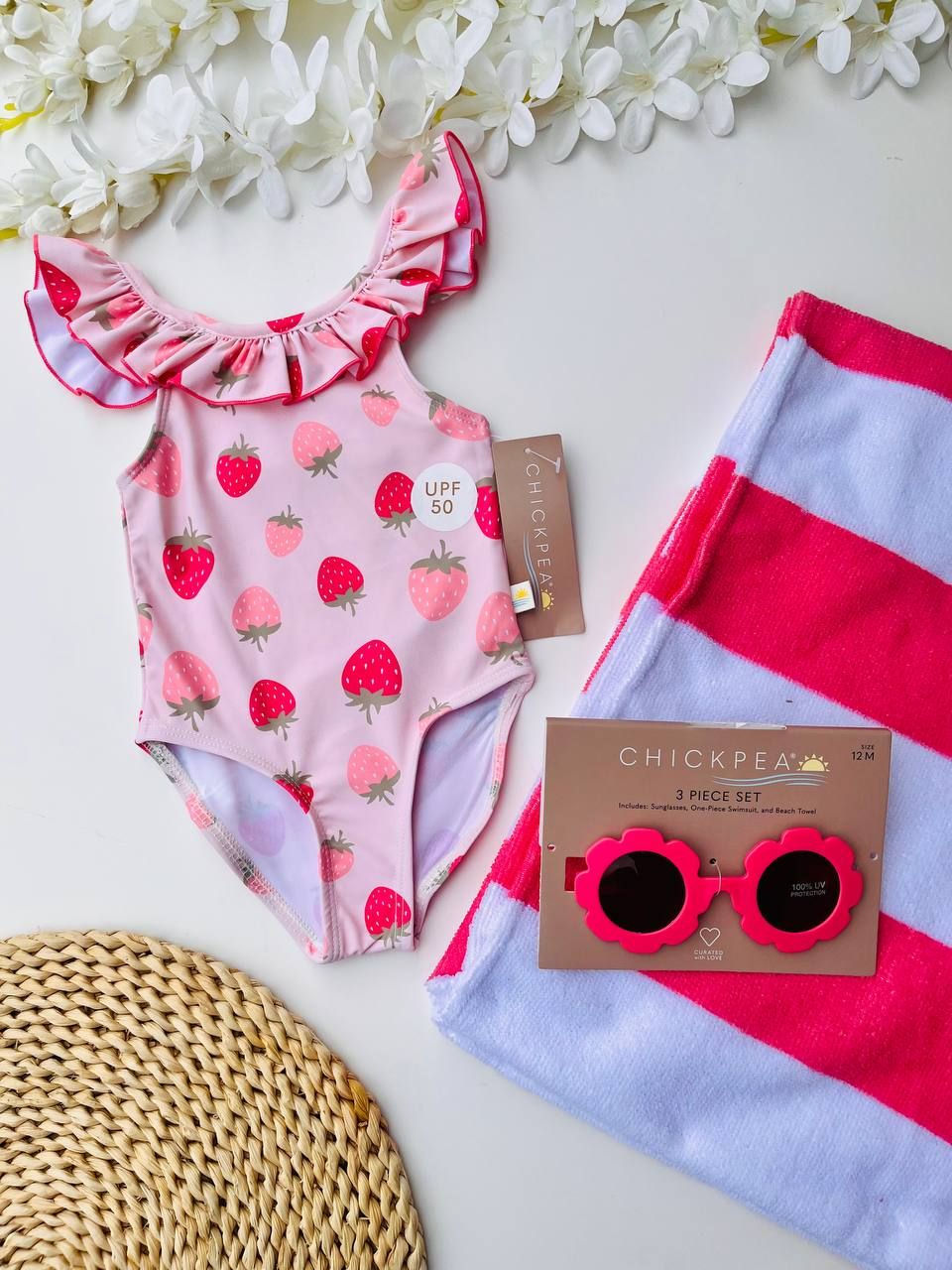 Taje de baño + toalla + gafas, 12m y 24m