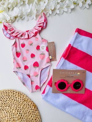 Taje de baño + toalla + gafas, 12m y 24m