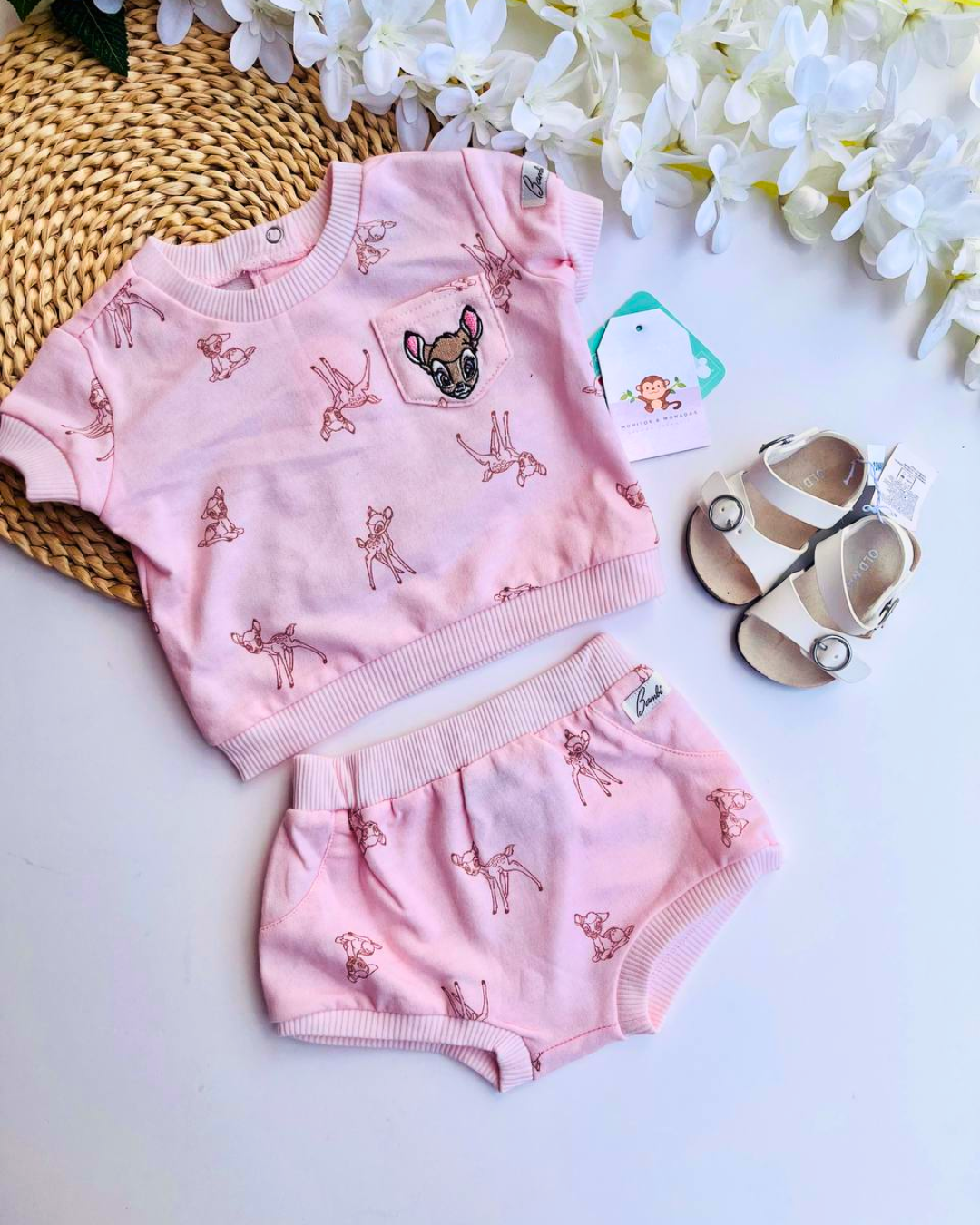Set Bambi, camiseta + short, 3 a 6m