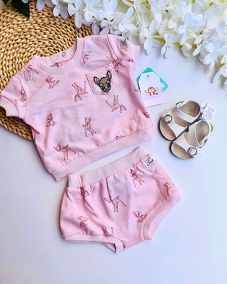 Set Bambi, camiseta + short, 3 a 6m