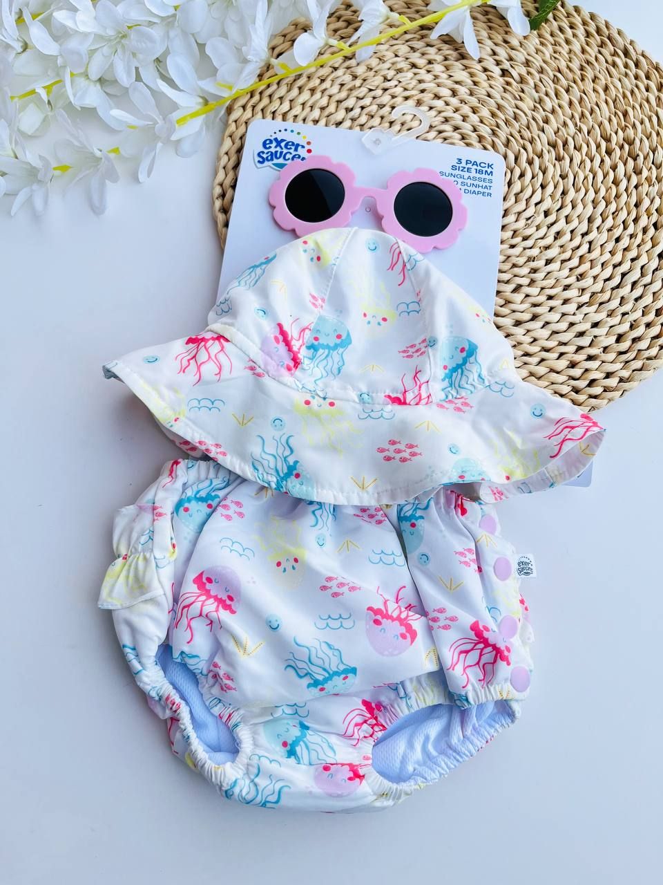 Set gafas + gorrito + pañal para piscina, 6m, 12m y 18m