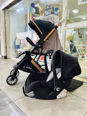 Coche maleta Sam + porta bebé, gris