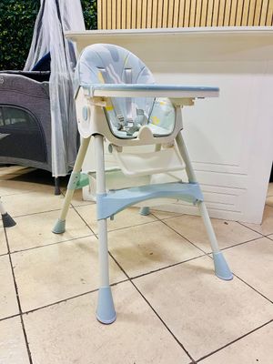Silla de alimentación Roma, rosada y celeste