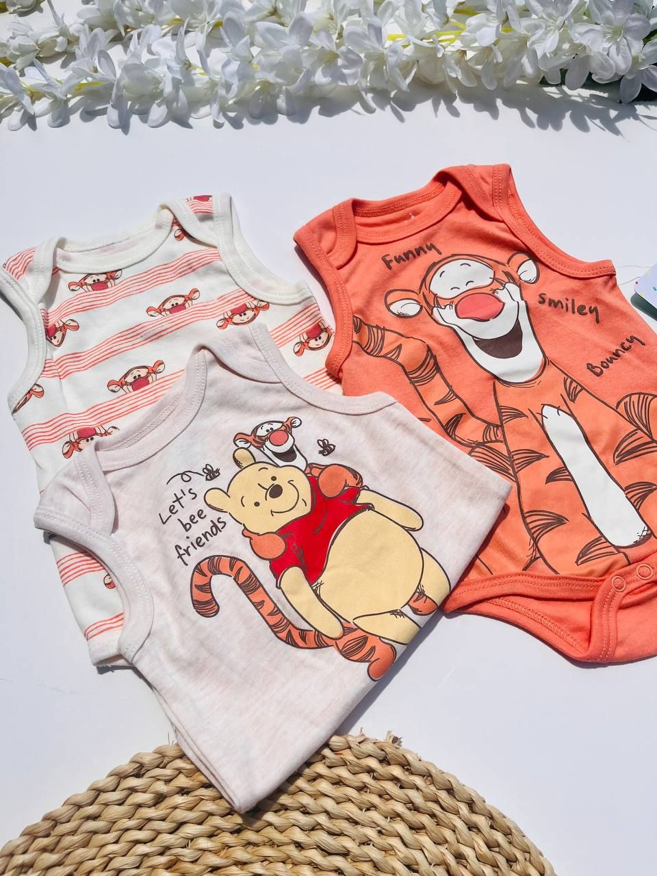 Set 3 bodys Tigger y Winnie, 3 a 6 meses