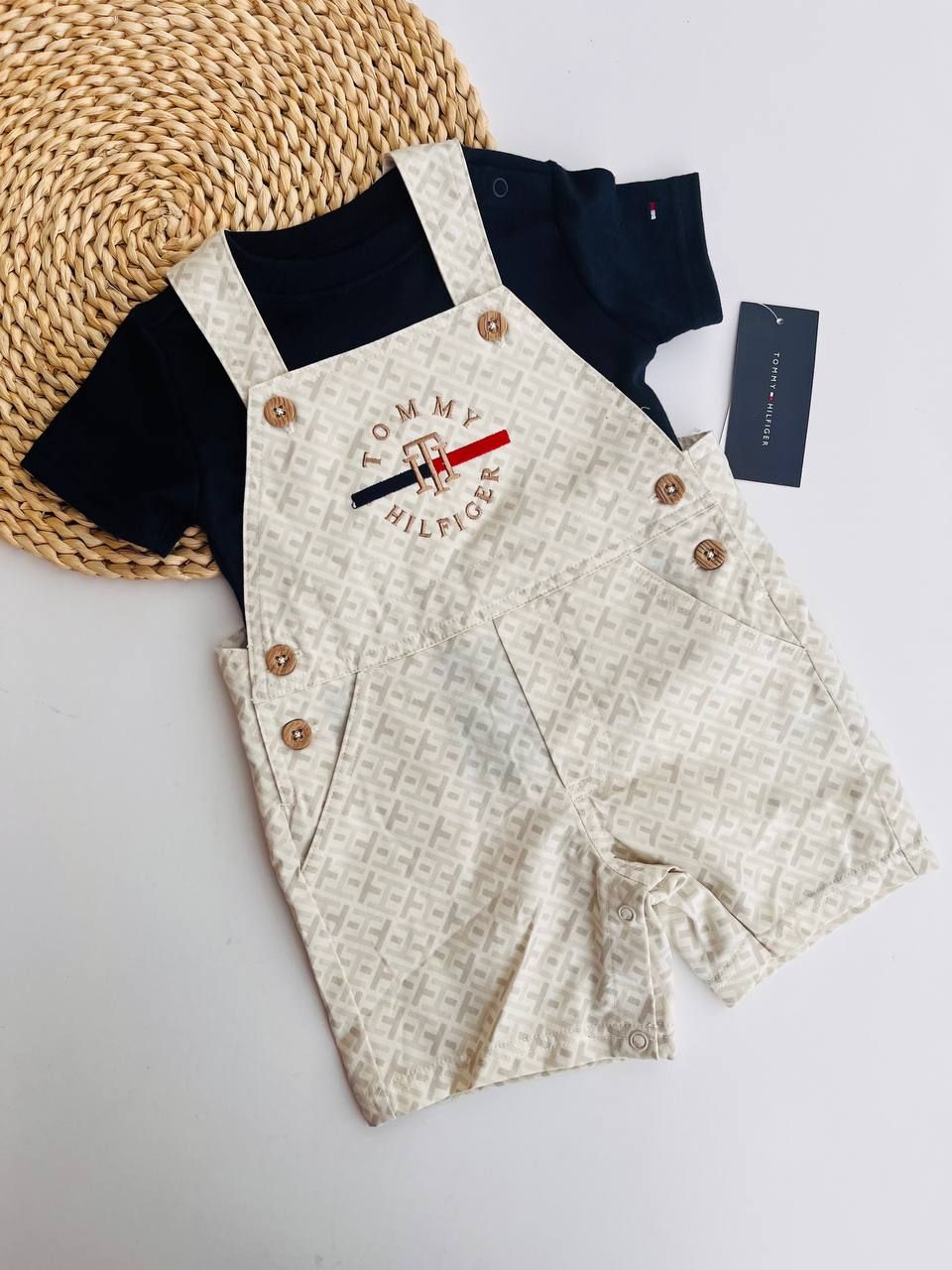 Overall + camiseta Tommy Hilfiger, 6 a 9 meses