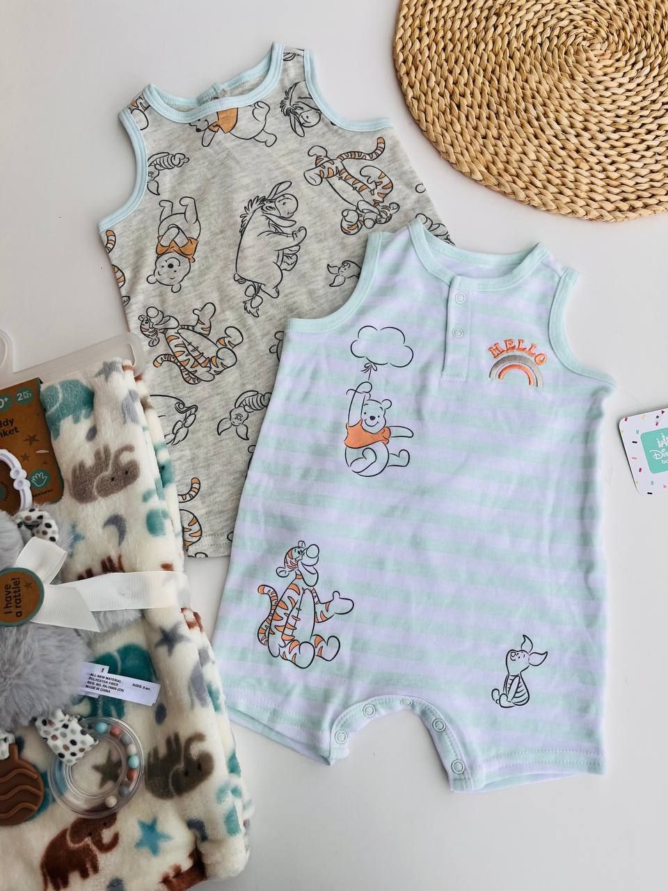 Set 2 rompers Winnie, 3 a 6 meses