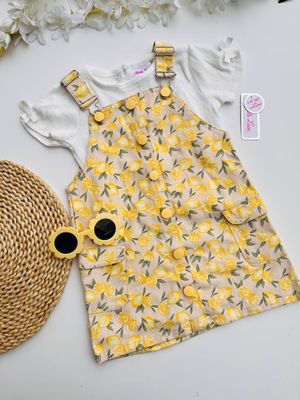 Set 3 piezas Little Lass, vestido + blusa + gafas