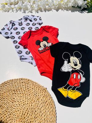 Set 3 bodys Mickey, 3 a 6 meses