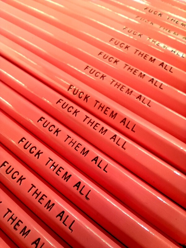 Crayon FUCK THEM ALL / PINK avec Gomme