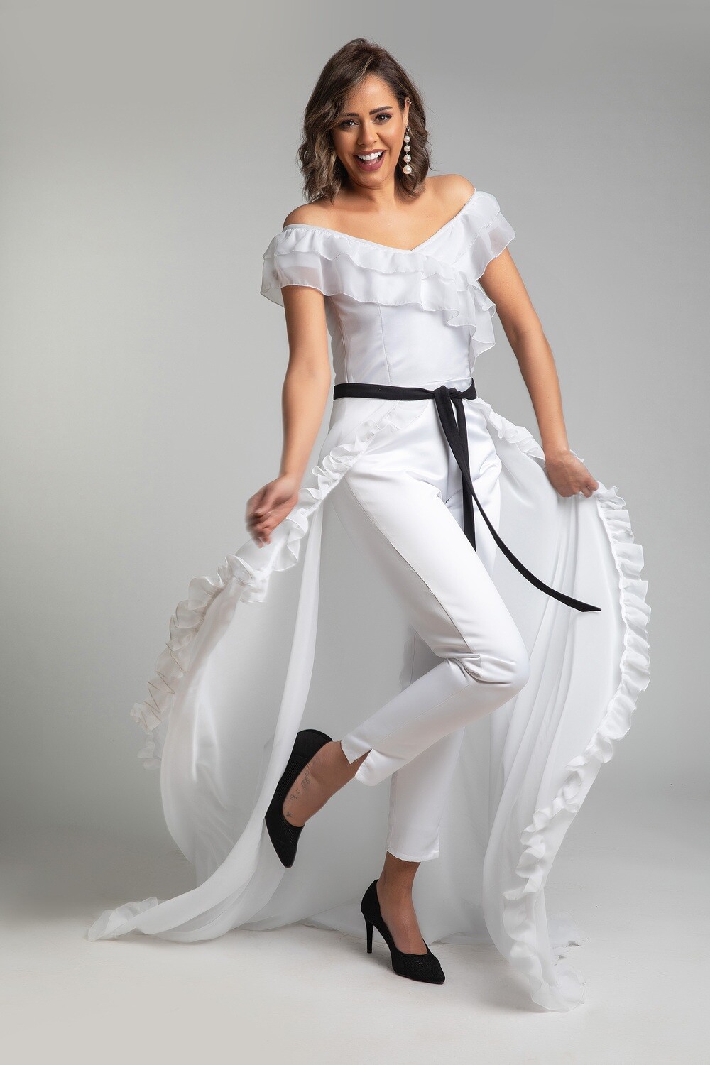 Ruffled Jumpsuit With An Overskirt