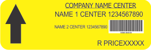 4 Rolls (1000 per Roll) of 30x90 Yellow Thermal Shelf talker Labels with Leading Arrow up.