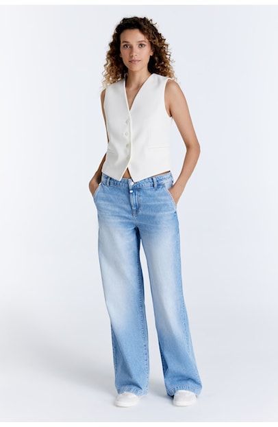 C.O.J Jeans Maxine Wide Leg Chino Light Blue