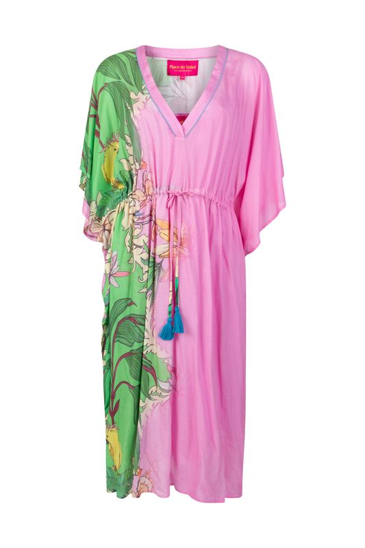 Place Du Soleil Green Birds Kaftan