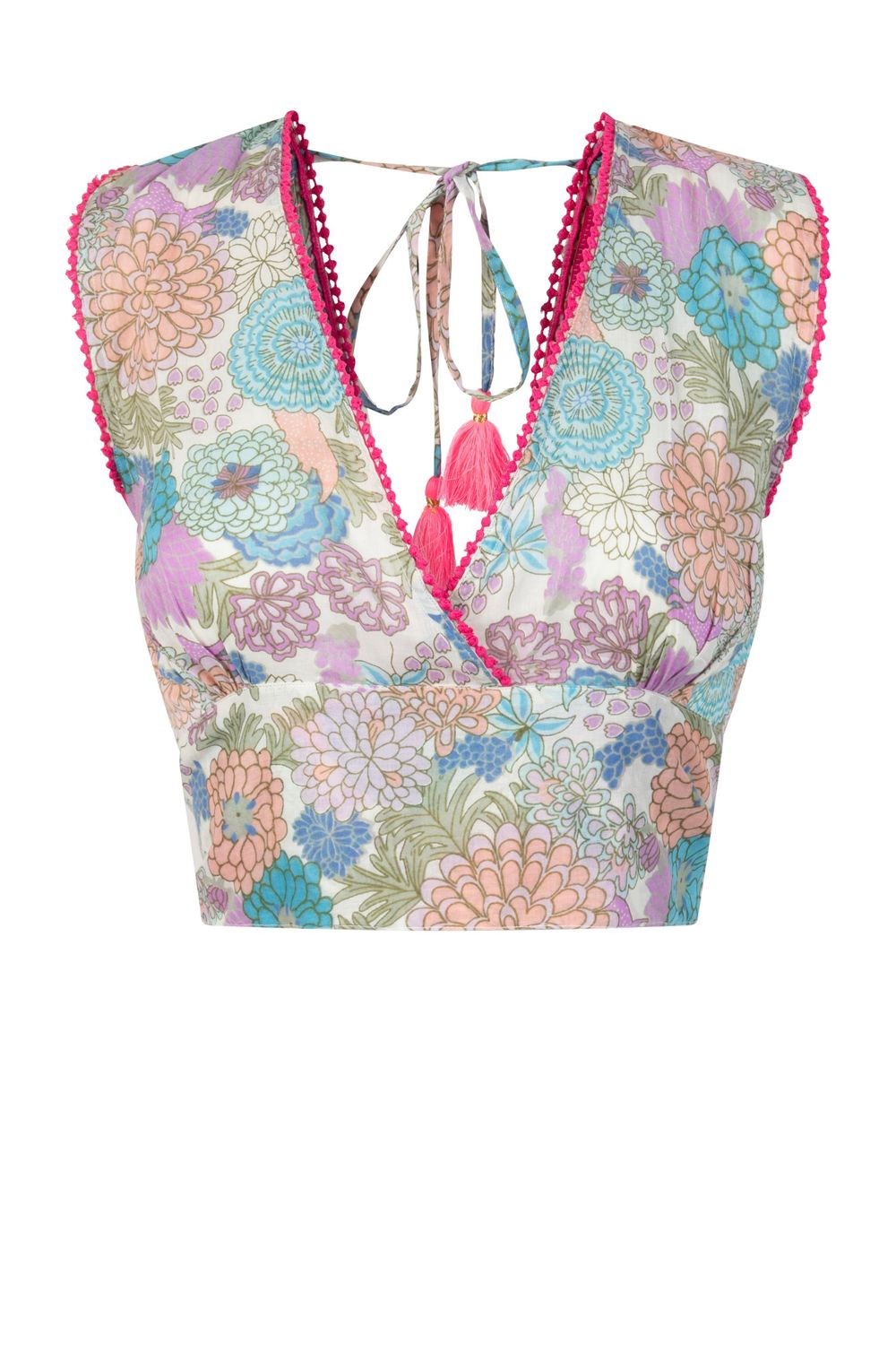 Place Du Soleil Green Rosa Blue Top