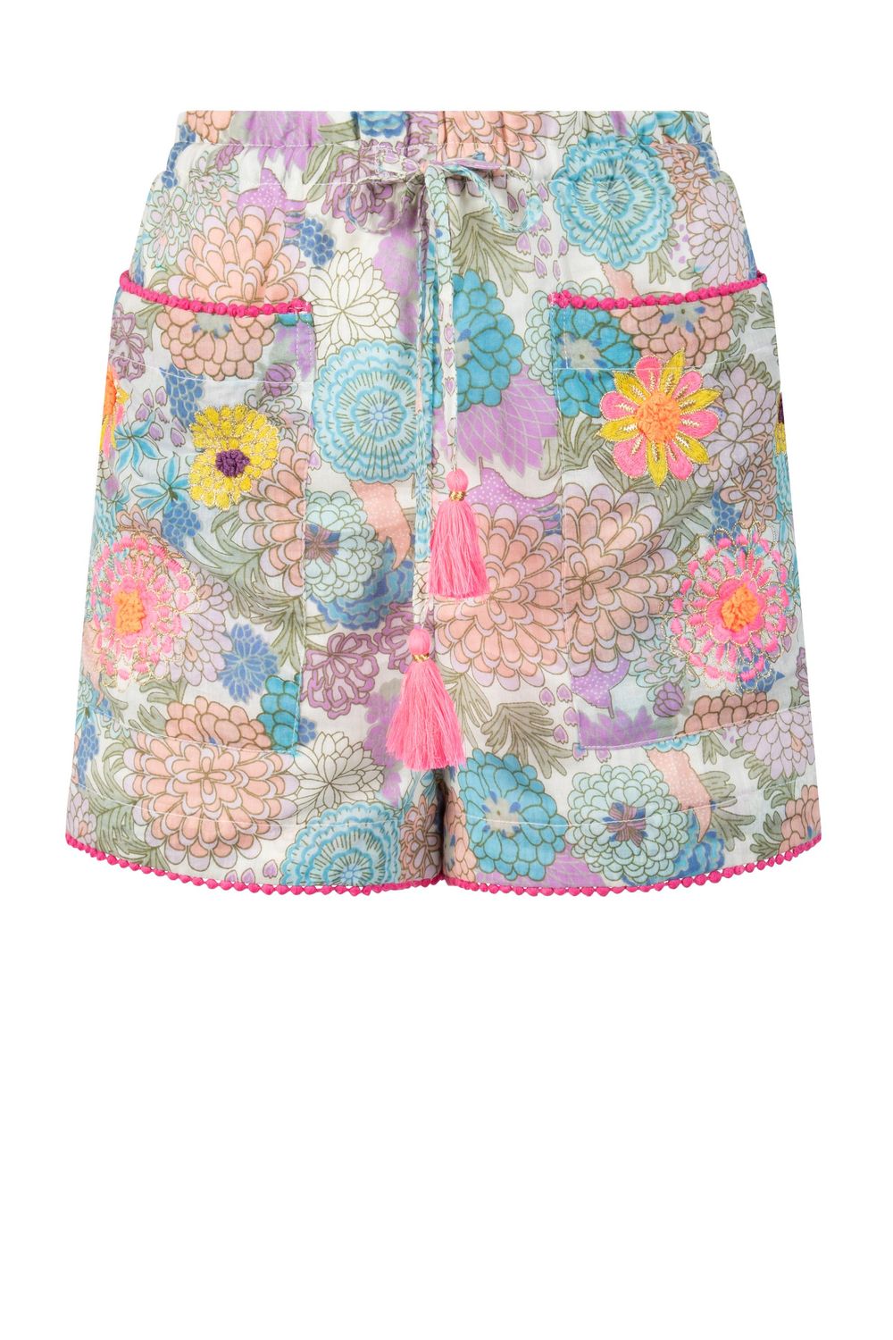 Place Du Soleil Green Rosa Blue Shorts